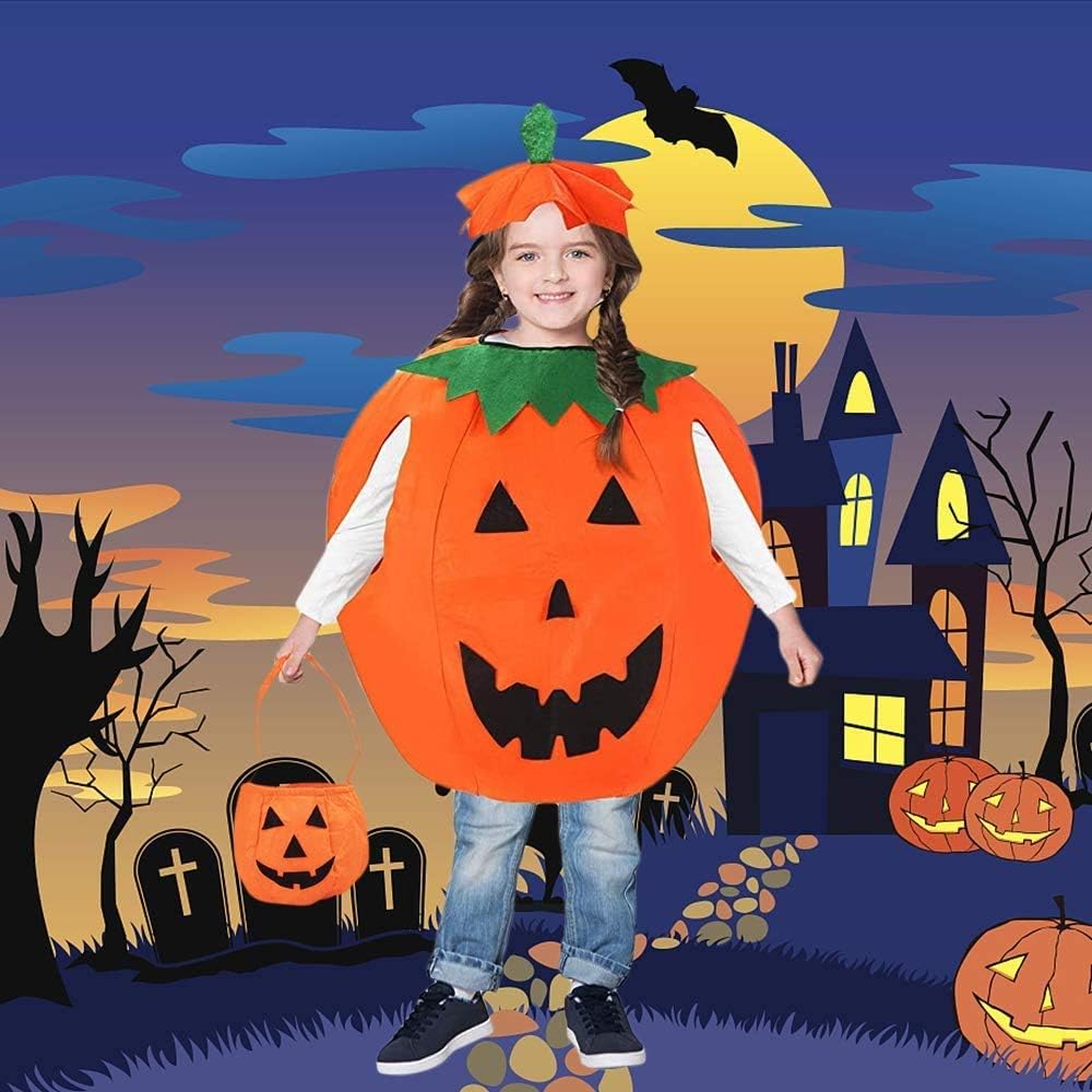 Set costumas Halloween copii dovlecel, Zola®, 3 piese, costum, palarie