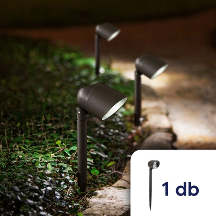 LED-es szolár lámpa fényvetővel - fekete - 410 mm