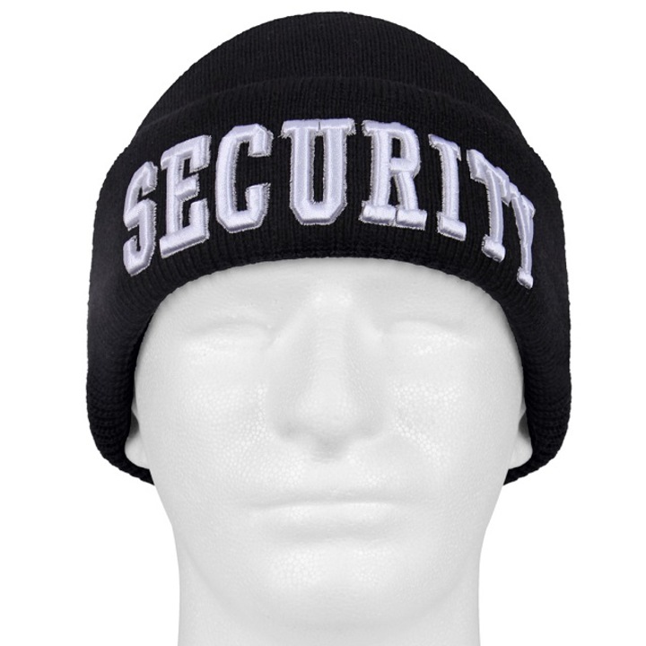 Caciula Security, Cu broderie premium, Barbati, Marime Universala, Neagra