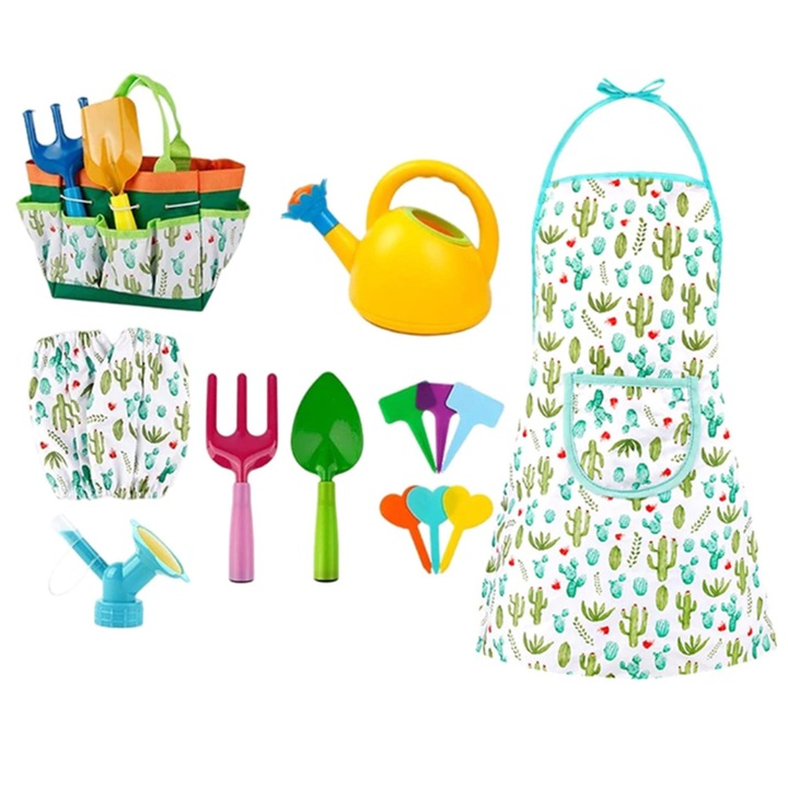 Set gradinarit pentru copii, Metal/Plastic/Textil, Multicolor, 3+