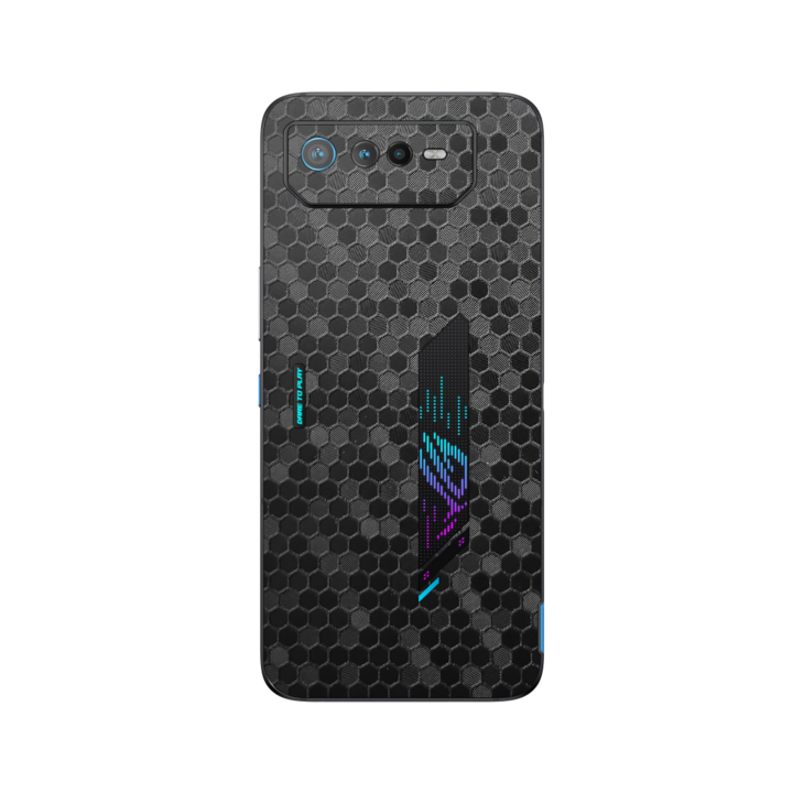 Защитно фолио iSkinz за Asus ROG Phone 6D - Honeycomb Negru Black, Simple Cut, Adhesive Skin, Back Cover