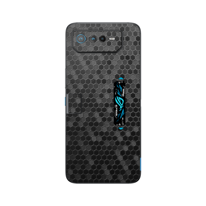Защитно фолио iSkinz за Asus ROG Phone 6D Ultimate - Honeycomb Negru Black, Simple Cut, Adhesive Skin, Back Cover