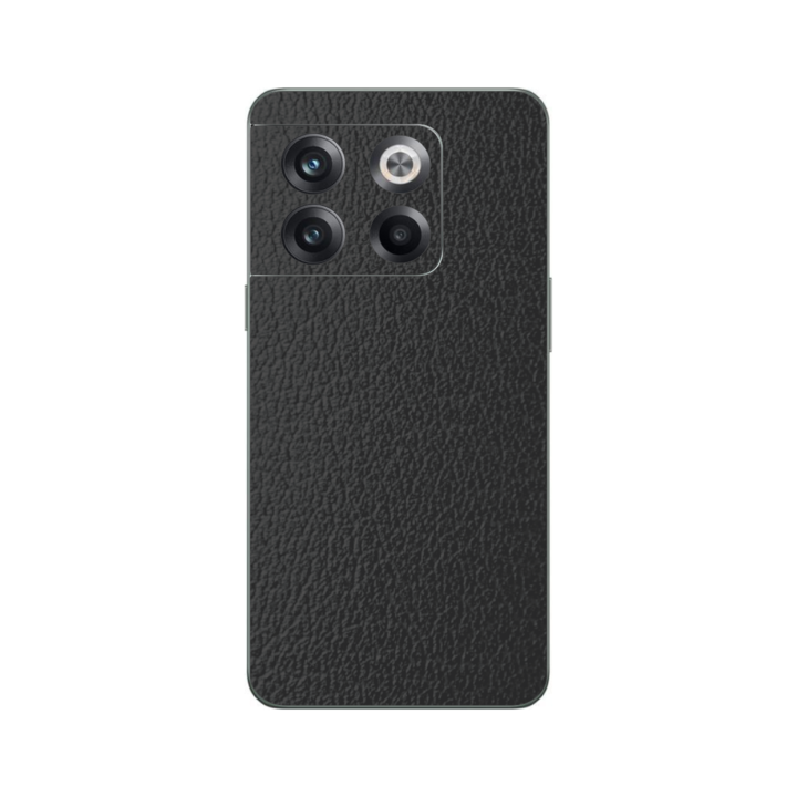 Защитно фолио iSkinz за OnePlus 10T - черна кожа, проста кройка, залепваща кожа, заден капак на кутията