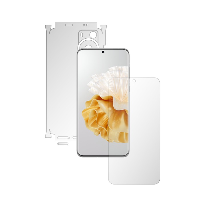 Teljes testű iSkinz önregeneráló fólia Huawei P60 Pro készülékhez – Láthatatlan Skinz UHD, 360 fokos vágás, ultratiszta szilikon képernyővédelem, hát- és oldalburkolatok, öntapadó bőr, átlátszó