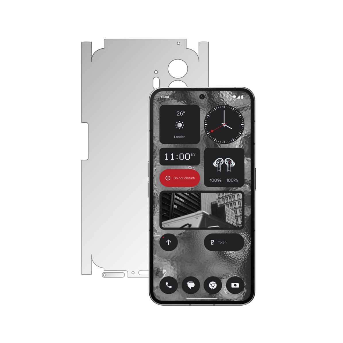 Folie Protectie Spate iSkinz pentru Nothing Phone 2 - Invisible Skinz HD, 360 Cut, Ultra-Clear pentru Carcasa Spate si Laterale, Skin Adeziv, Transparent