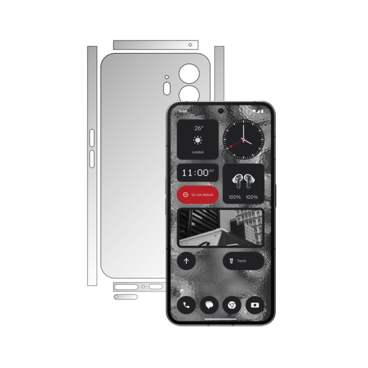 Калъф iSkinz Matte Back Protection Film for Nothing Phone 2 - Invisible Skinz Matte, Split Cut, Matte Anti Fingerprint, Anti-Reflective Silicone for Nothing Phone 2, Transparent Adhesive Skin
