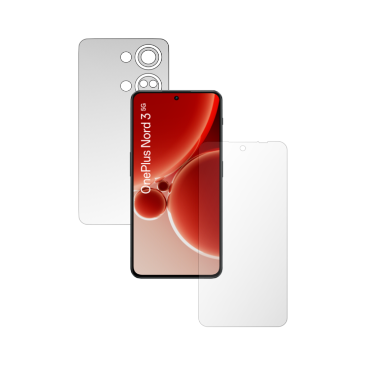 iSkinz Фолио за цяло тяло за OnePlus Nord 3 5G - Invisible Skinz HD, проста кройка, ултра-прозрачна силиконова защита за екрана и задния капак, прозрачна лепилна кожа