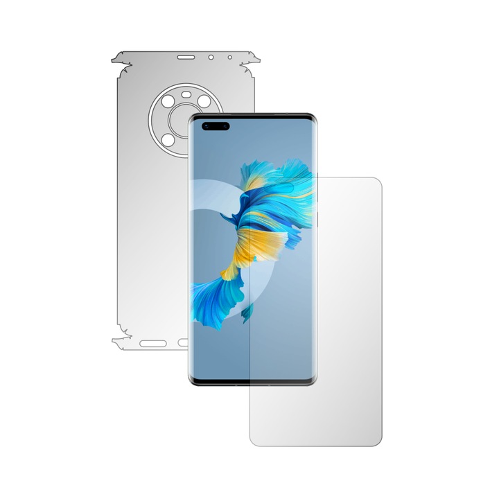 Teljes testű iSkinz önregeneráló fólia Huawei Mate 40 Pro készülékhez – Invisible Skinz UHD, 360 Cut, Ultra-clear szilikon képernyővédelem, hát- és oldalborítás, öntapadó bőr, átlátszó