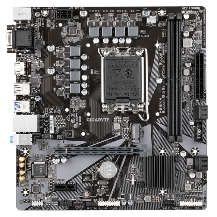 Gigabyte H610M H LGA1700, 2xDDR5, 1xD-Sub, 1xHDMI, 1xPCIex16, 1xPCIex1, 1xM.2, 4xSATA