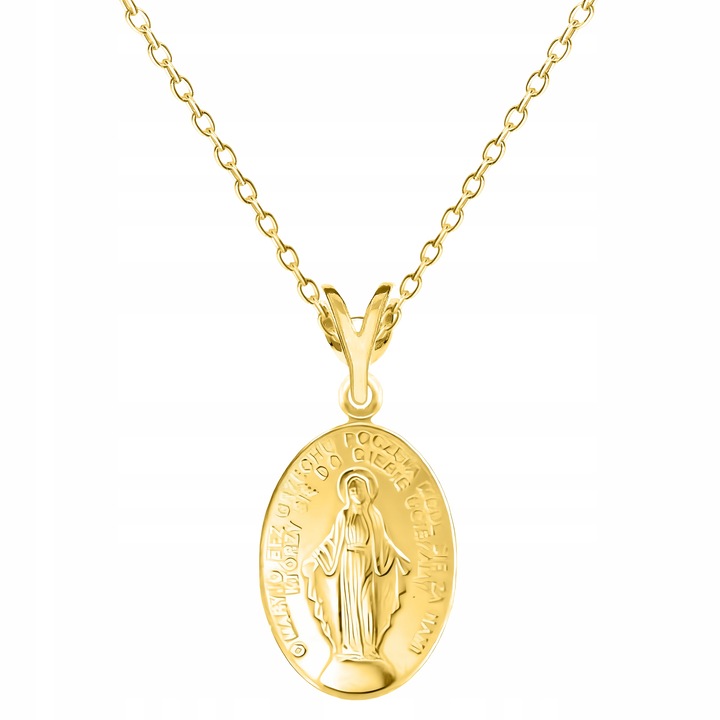 Colier, Larezo, de Aur, 925, Medalia Miraculoasa A Mariei