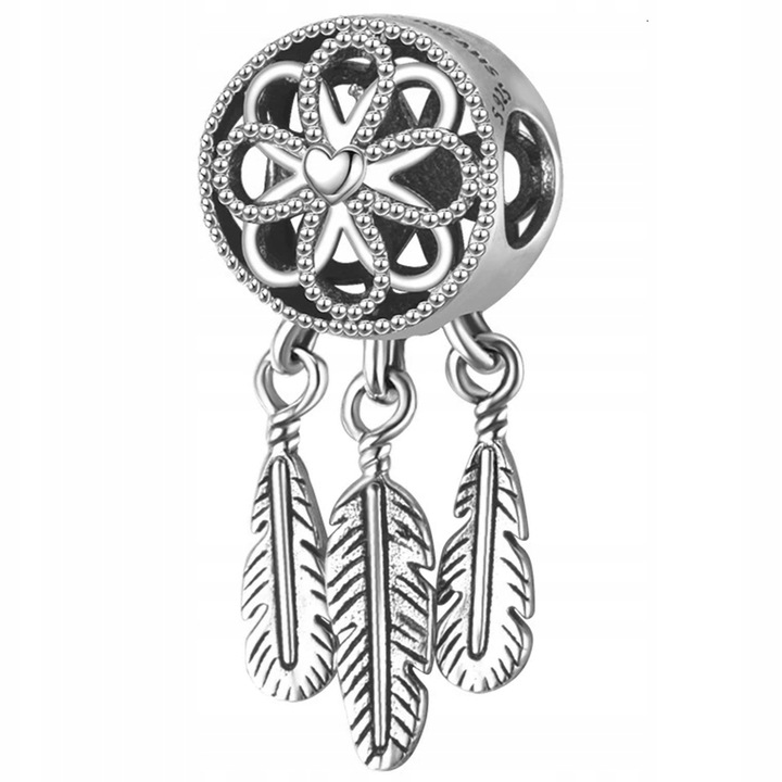 Charm medál, Larezo, Ezüst 925, Álomfogó medál gyöngyfüggő