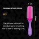 Perie de par profesionala medie ingusta, Amtok, 21 cm, plastic, Design cu noua randuri, violet/roz