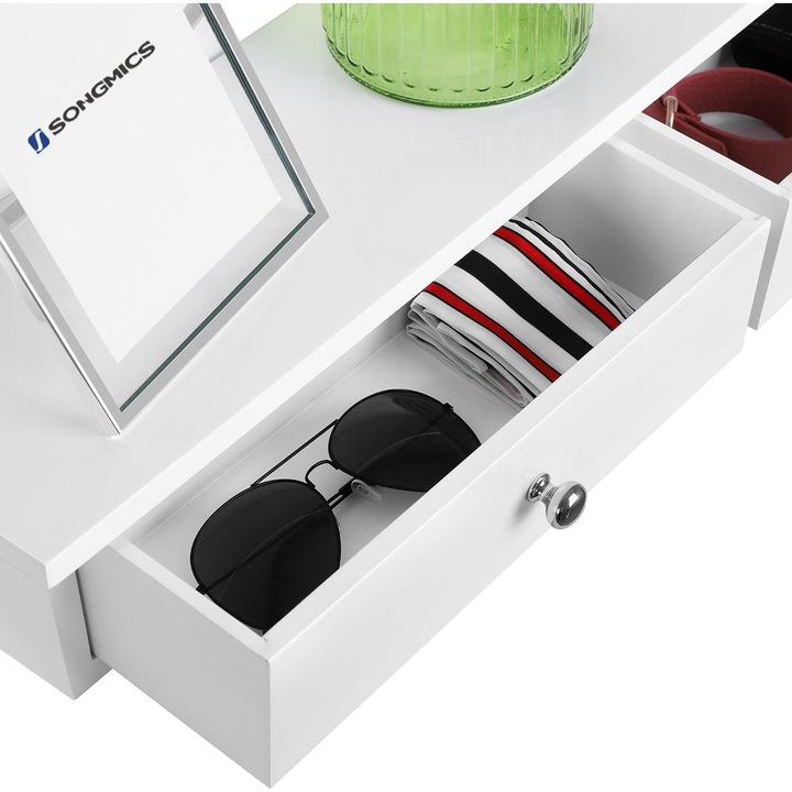 Polc polcokkal, Songmics, fehér, LWS65WT, 65 x 15 x 10 cm