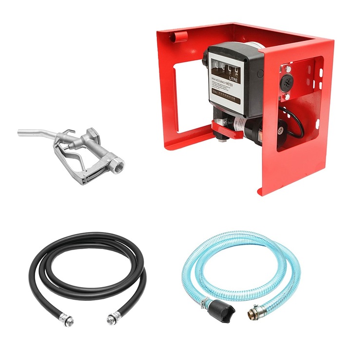 Kit pompa, pentru transfer motorina, cu contor, 12V, 40l/min