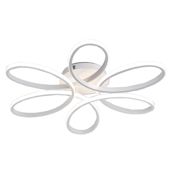 Lustra led cu telecomanda 120W, Lumina calda, rece, neutra, Alb
