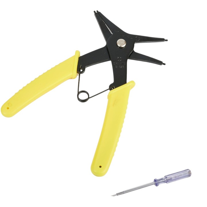 Cleste sigurante cap dublu, pentru sigurante interior / exterior, mod de utilizare manual, prevazut cu manere galbene ergonomice