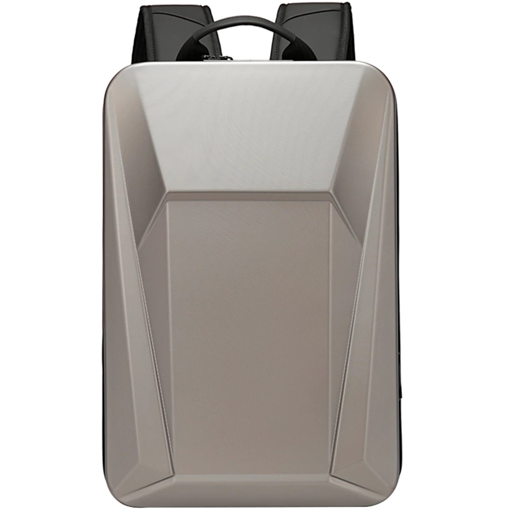 Rucsac laptop 15.6" business cu carcasa rigida material EVA impermeabil, sistem antifurt, porturi incarcare USB si tip C, BANGE, 30x8x45 cm, Auriu