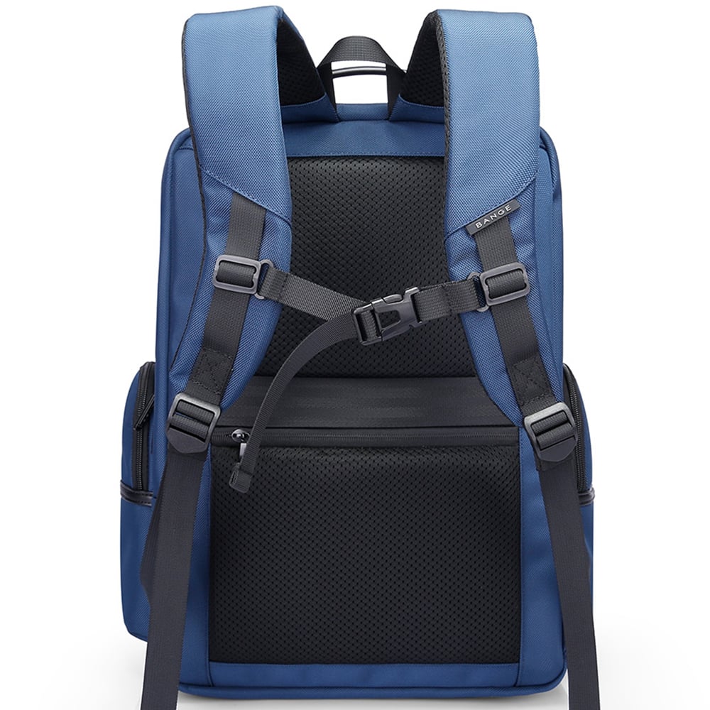 Rucsac laptop 15.6", business, impermeabil cu port USB, BANGE, 46x33x19 cm, Albastru