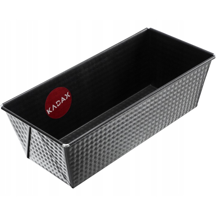 Forma dreptunghiulara pentru copt Ellos, Kadax, Metal, Strat antiaderent, 25.5 x 12 x 8 cm, Negru