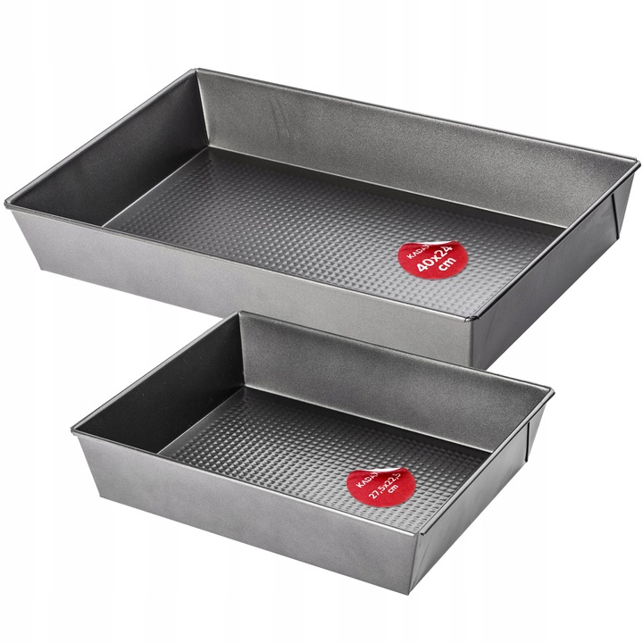 Set 2 tavi pentru copt tort, KADAX, 40 x 24 cm + 27 x 22 cm, otel