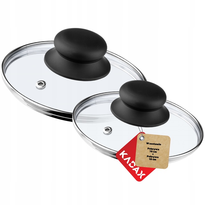 Set 2 capace cu maner, KADAX, termorezistent, 16 cm + 18 cm