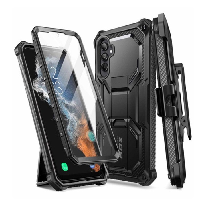 Пластмасов протектор за телефон Samsung Galaxy A54 5G (SM-A546) Supcase armorbox defender (висока устойчивост на удар, ъгъл с въздушна възглавница, може да се закопчае на колан) черен, опаковка на производителя