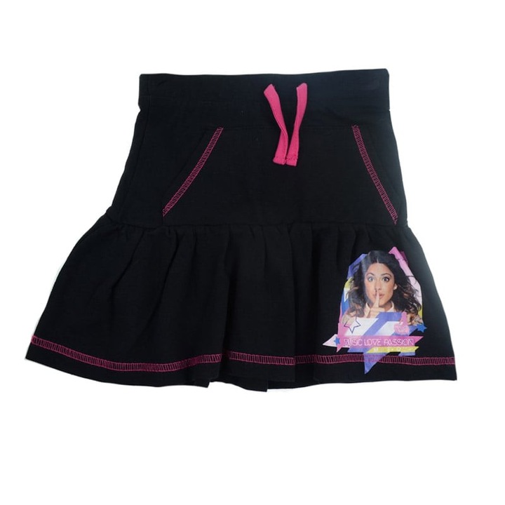 Fusta casual pentru fete Disney Violetta FLMP-116-cm, Negru, Fekete, 140 CM