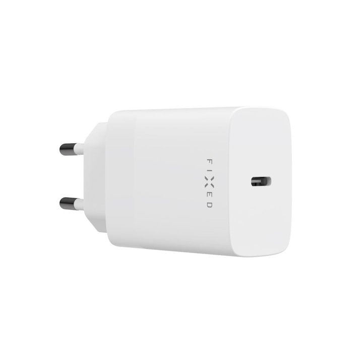 Мрежово зарядно FIX, USB-C, PD 3.0, 30W, Бял