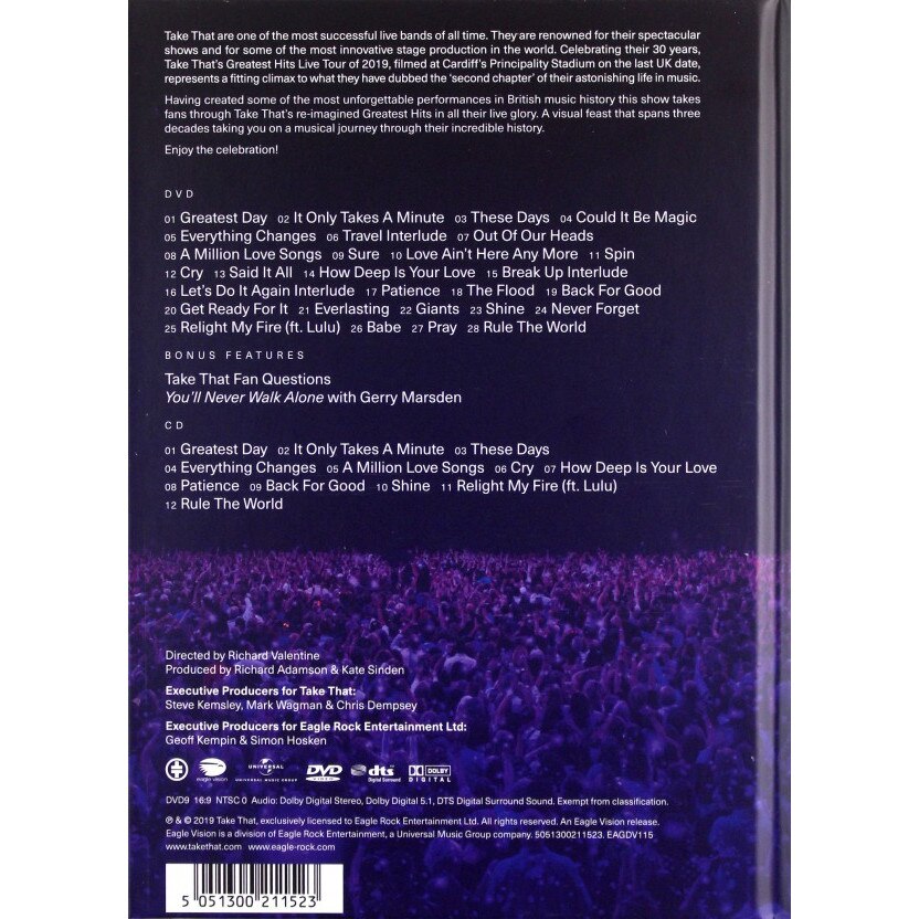 Take That Greatest Hits Live (Concert) [2DVD] eMAG.ro