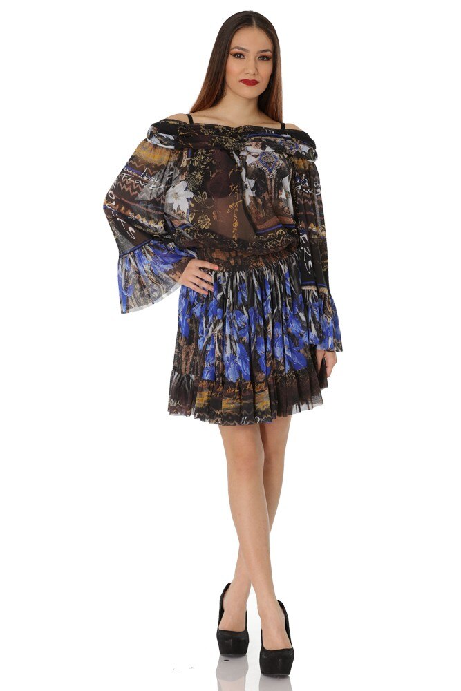 Rochie tull multicolora Liza Panait T-35, Multicolora