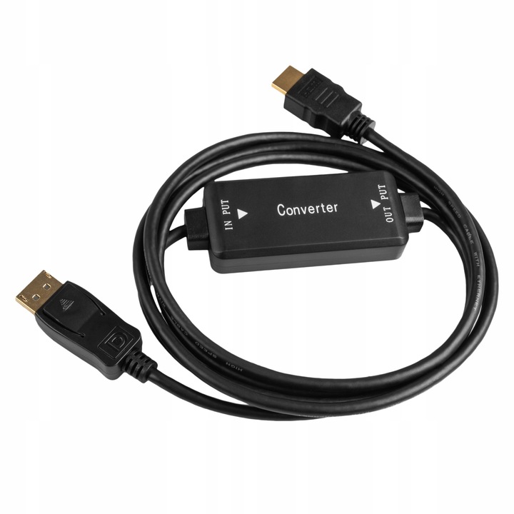 Átalakító adapterkábel, Pawonik, HDMI - Displayport, 1.8m, Fekete