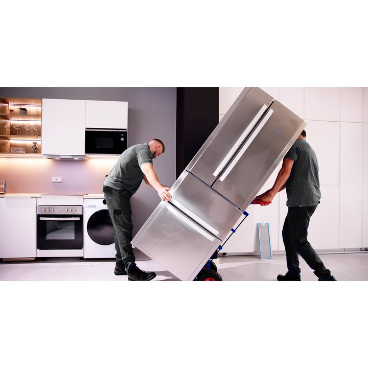 Montaj frigider side by side (cu racord la apa + demontare si montare usi)