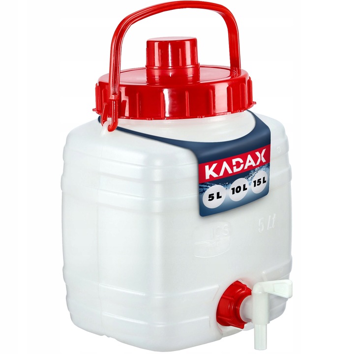 Butoi, Kadax, Plastic, 5 l, 19.5 x 16.5 x 23 cm, Alb/Rosu