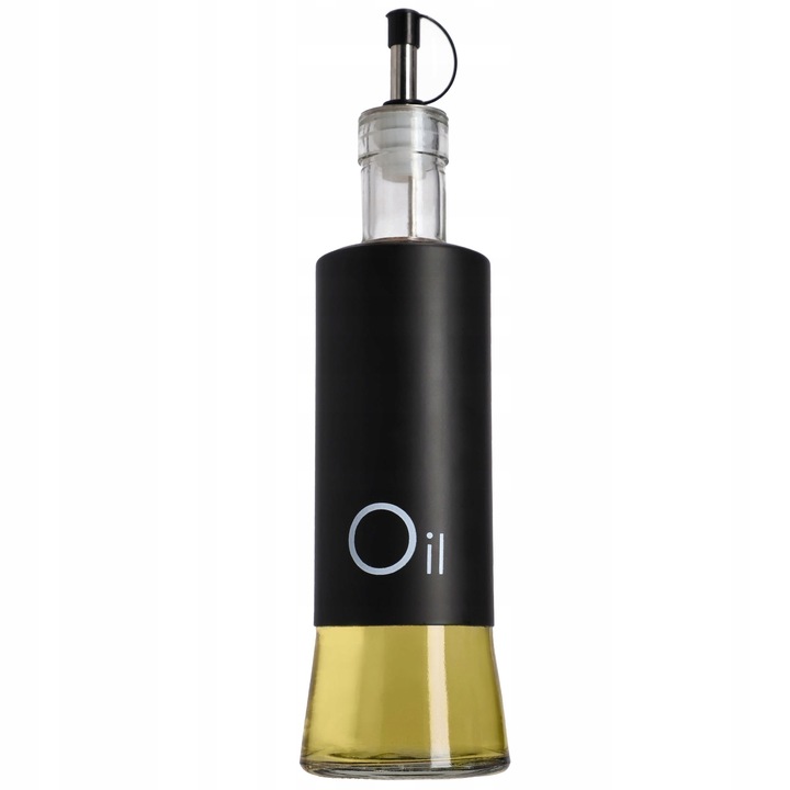 Oliviera, Kadax, Sticla/Inox, 5.6x24.5 cm, 280 ml, Negru