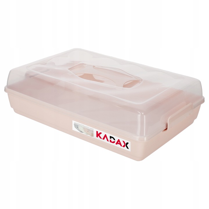 Cutie alimentara, Kadax, Plastic, 44 cm, 30 cm, 12.5 cm, Roz/Transparent