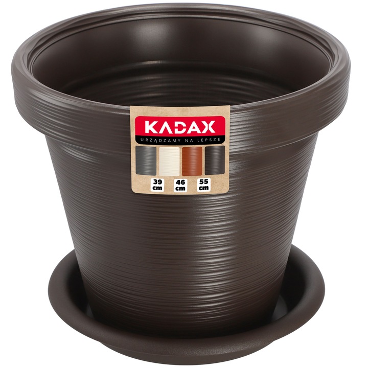 KADAX Cieza virágcserép állvánnyal 46 x 41 cm, mokka