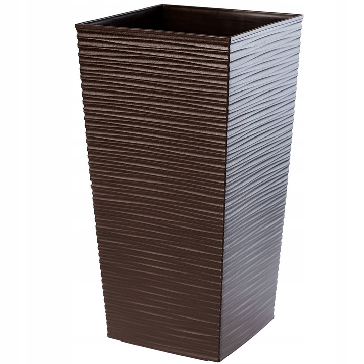 Virágcserepek betétekkel, Kadax, Műanyag, 19 cm, Barna