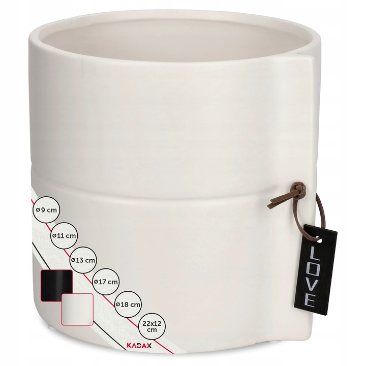 Ghiveci, Kadax, 12 x 13 cm, alb