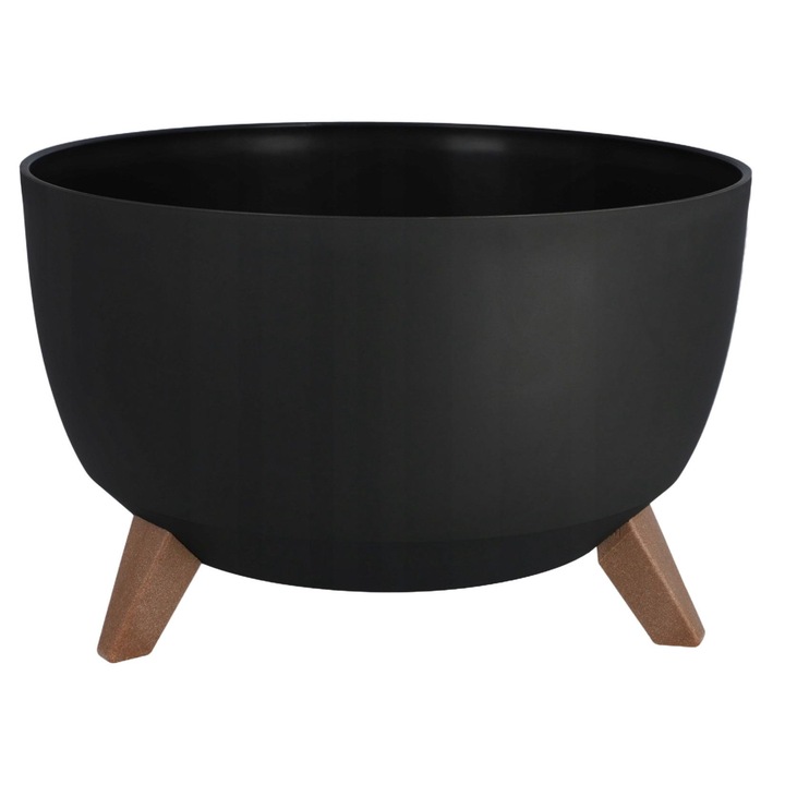 Комплект от 2 саксии, KADAX, Пластмасови, 40 см, Черни