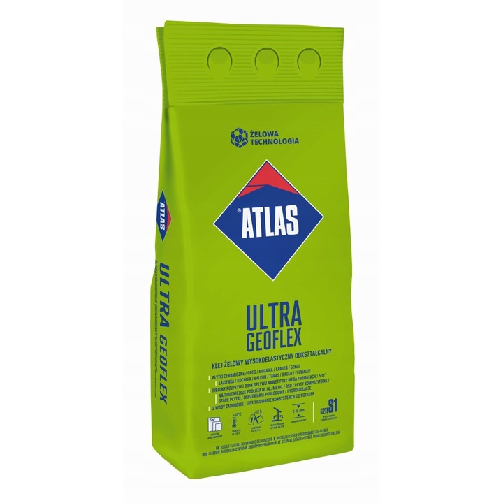 Adeziv gel pentru gresie, Atlas, 5 kg