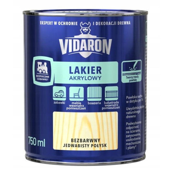 Lac acrilic pentru lemn, Vidaron, 0.75 l, Transparent