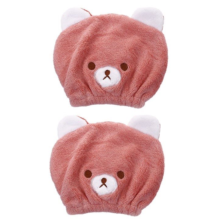 Кърпи за сушене на коса Сладки шапки с мечета Шапка за коса Бързо съхнене Вана за душ за баня Обвивка от кърпа Бързосъхнеща шапка за коса