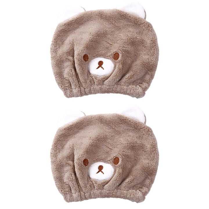 Кърпи за сушене на коса, Сладки мечешки шапки, Шапка за коса, Бързосъхнеща, Душ кабина за баня, Кърпа за увиване, Бързосъхнеща шапка за коса