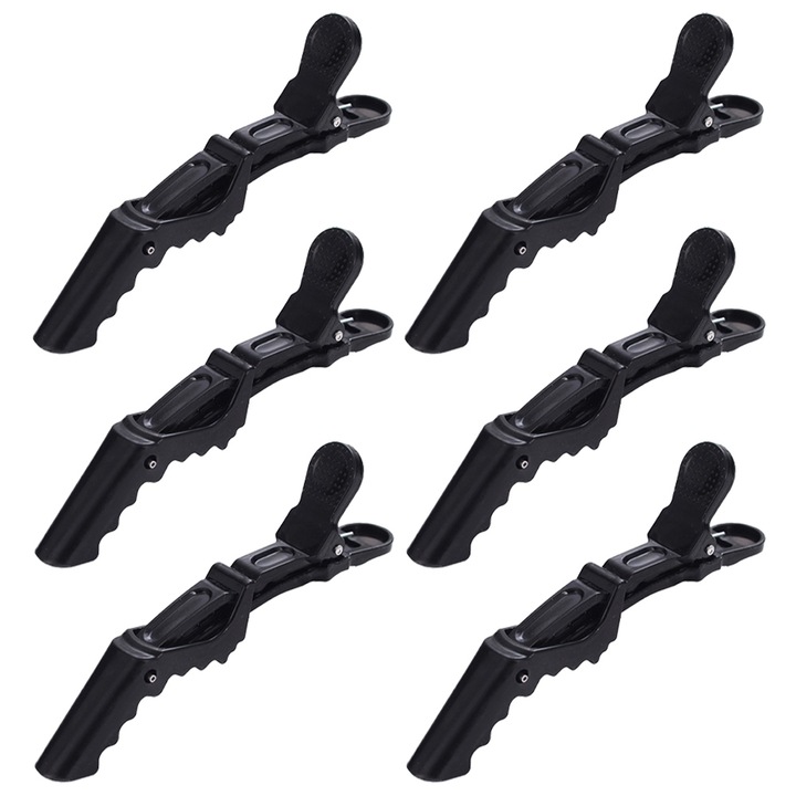 6 db-os hajcsat készlet, QttvbTna, erős markolat, műanyag, fekete