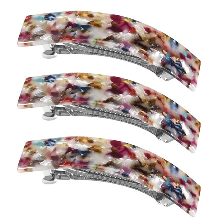 3 db-os hajcsat készlet, QttvbTna, akril, többszínű