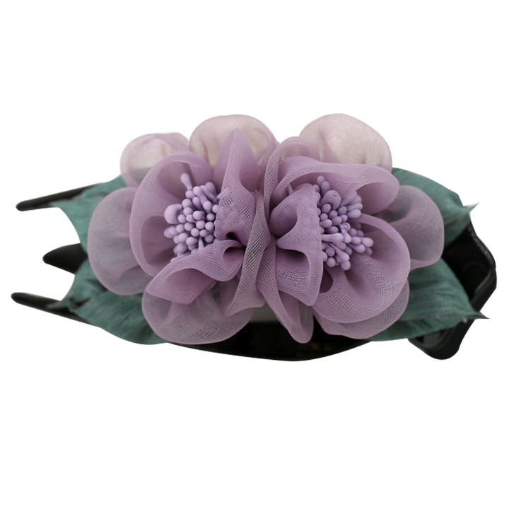 QttvbTna hajkiegészítők, nagy hajcsat, szatén virággal, többszínű