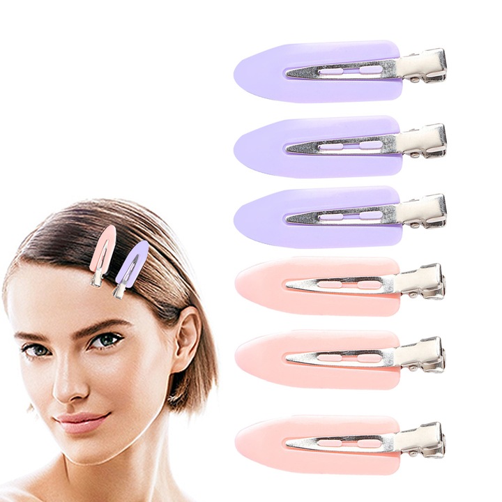 6 darabos, nem hajlított hajcsat - ráncmentes és zajtalan aligátor hajcsat sminkfelvitelhez, frufruhoz, nőknek