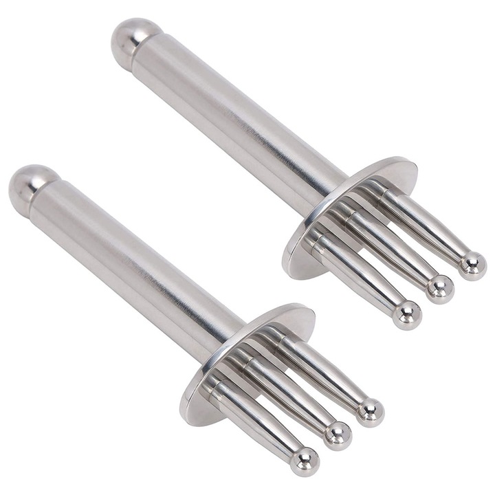 Комплект от 2 меридианни масажни пръчици, QttvbTna, неръждаема стомана 304, дизайн на топка, 6.3x3.2x1.4cm