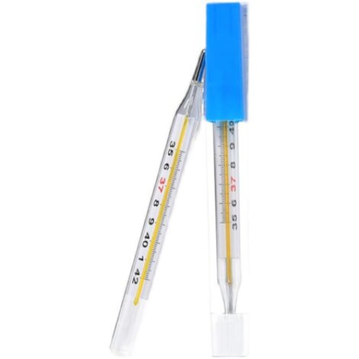 Set 2 termometre temperatura corporala, Cozevdnt, Alb/Albastru