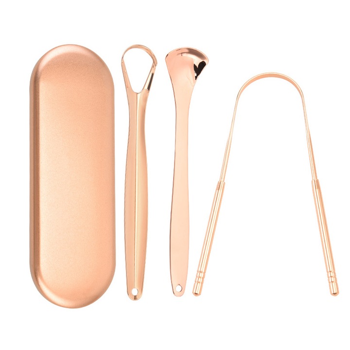 3 db nyelvkaparó készlet, QttvbTna, rozsdamentes acél, különböző formájú, felnőtteknek és gyerekeknek